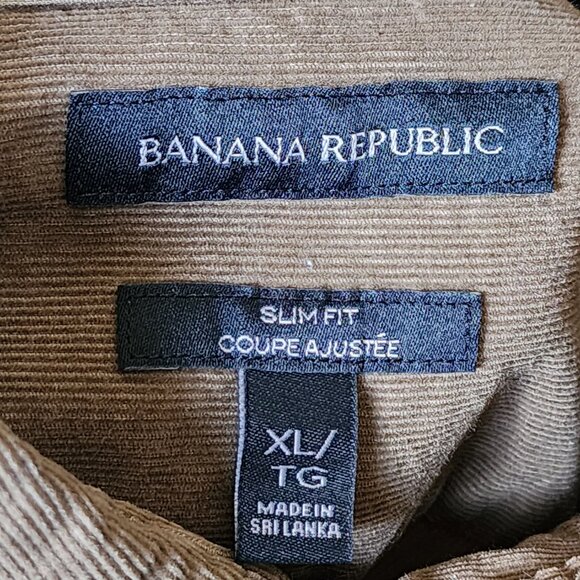 Banana Republic Golden Brown 100% Cotton Slim Fit Corduroy Shirt - Picture 3 of 4